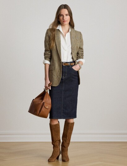 Lauren Ralph Lauren Denim Pencil Skirt Navy 44