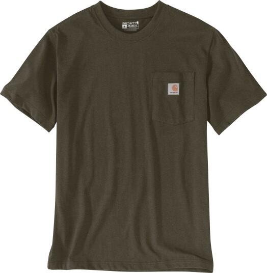 Carhartt Men"s K87 Pocket Short Sleeve T Shirt Burnished Logs Heather S