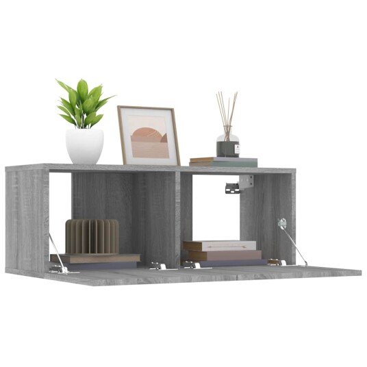 vidaXL TV-benker 2 stk grå sonoma 80x30x30 cm konstruert tre