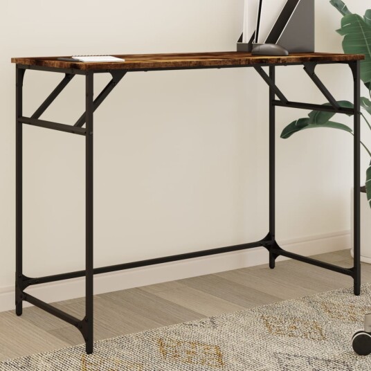 Bord røkt eik 100x45x76 cm konstruert tre pulverlakkert stål
