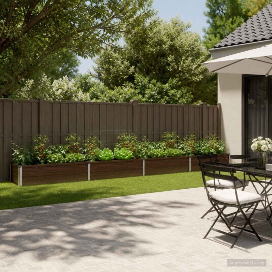 vidaXL Hevet Hagebed Svart 320 x 40 x 24 cm kaldvalset stål