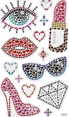 Diverse Diamantklistremerker klare til fest ark 10x16 cm 1 ark