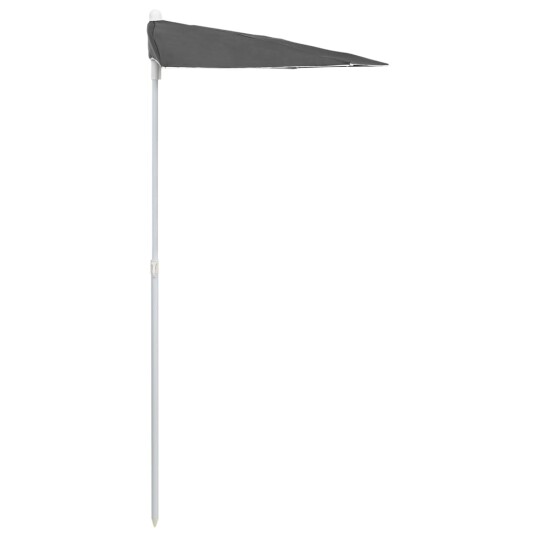 vidaXL Halvrund parasoll med stang 180x90 cm antrasitt