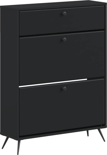 vidaXL Sko Skap BREDA 78 x 24 x 103 cm Konstruert tre Svart