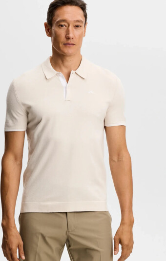 J. Lindeberg Matheo Knit Golf Polo   Cream   XL