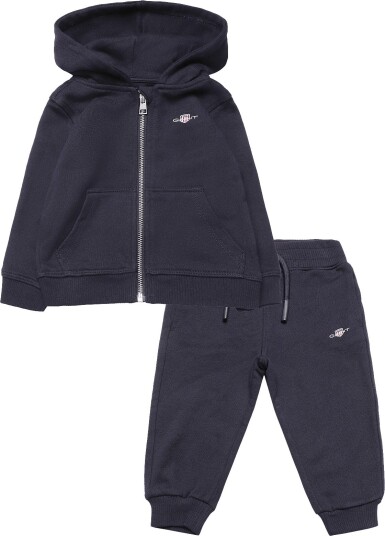 Gant Kids Shield Full Zip Hoodie Sweatpant Set   EVENING BLUE   80