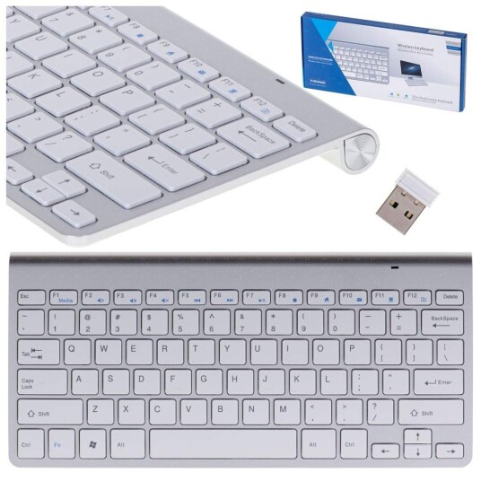 Kompakt trådløst tastatur Sølv USB 10m IKA KX5112 1 Kompakt trådløst tastatur Sølv USB 10m IKA KX5112 1