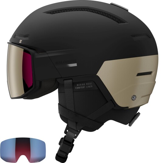 Salomon Driver Prime Sigma Plus Skihjelm med Visir Black/Light Bronze Met./Black 59-62cm