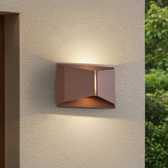 Utendørs LED vegglampe Anlira Lindby Brun / rust Metall Moderne