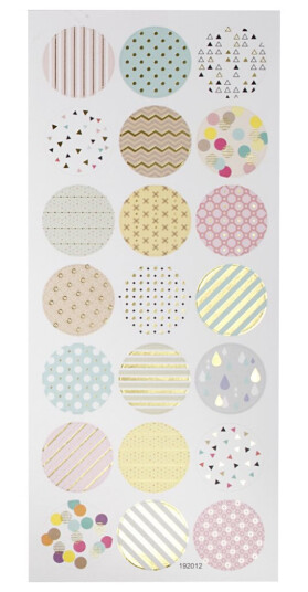 Stickers pastell ark 10x23 cm 1 ark