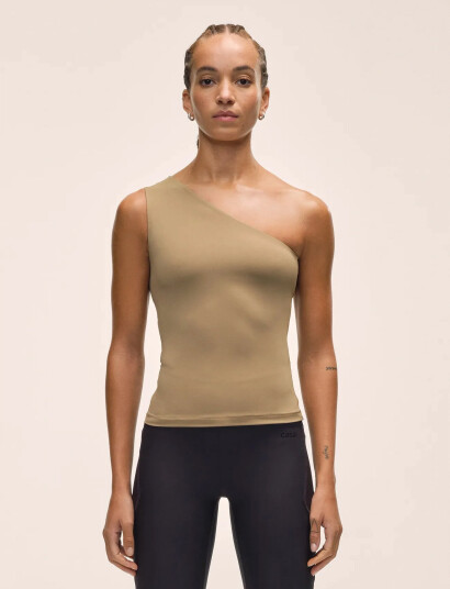 Casall One Shoulder Bra Tank - Brown - M Casall One Shoulder Bra Tank - Brown - M