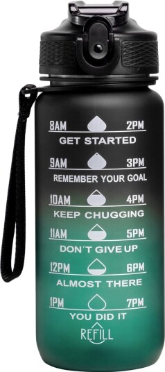 Play Motivation vannflaske 600 ml Sort/Mørk Grønn