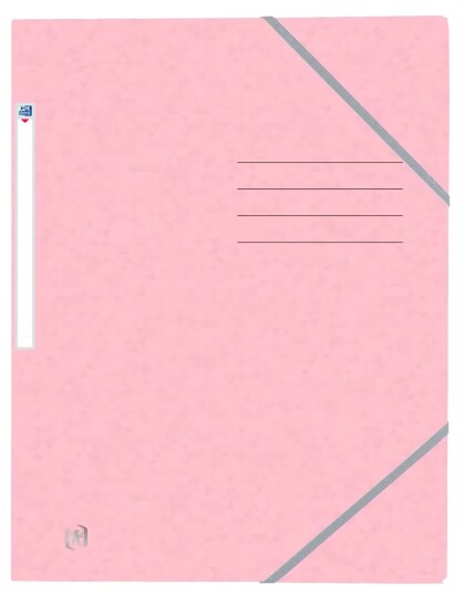 Strikkmappe 3 klaffer A4 Pastellrosa Oxford