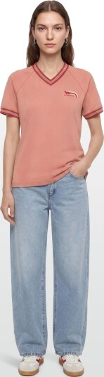 Maison Kitsune Flash Fox Fox Raglan Tee Shirt Coral XL