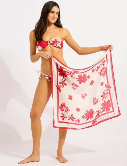 Seafolly Mayflower Scarf Red ONE SIZE Seafolly Mayflower Scarf Red ONE SIZE