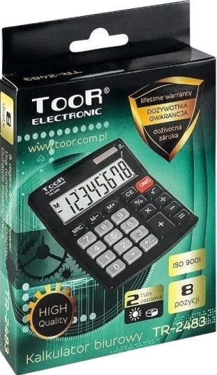 Kalkulator Toor Tr-2483 Kontorkalkulator 8-Posisjoner Kalkulator Toor Tr-2483 Kontorkalkulator 8-Posisjoner