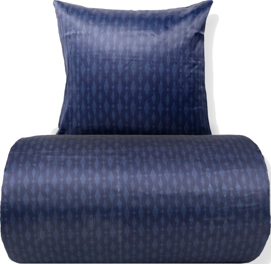 In Style Sengetøy   Satin   Mørkeblått mønster design