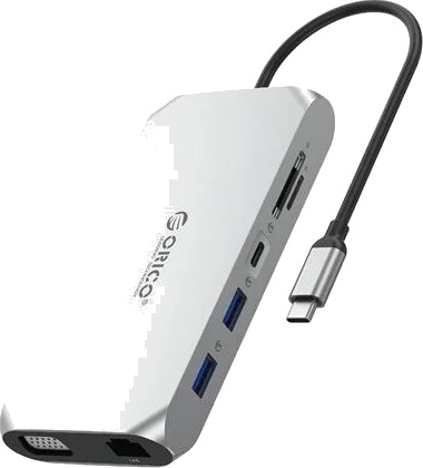 ORICO XCR-X22 12-i-1 USB-C USB 3.1 sølv XCR-X22-SV-BP