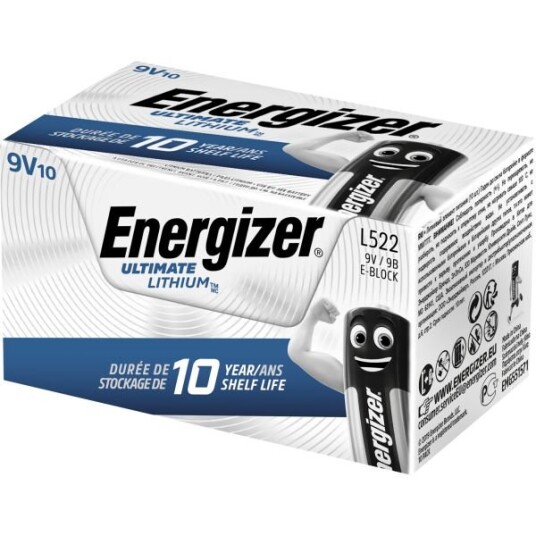 Energizer Ultimate Lithium 9V Batteri 10-pakning - Universale batterier