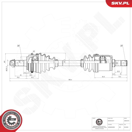 Esen Skv Drivaksel ESEN SKV 40SKV374