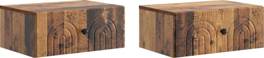 Vegghengt Nattbord 2 pcs Gammelt tre 49 x 34,5 x 20 cm
