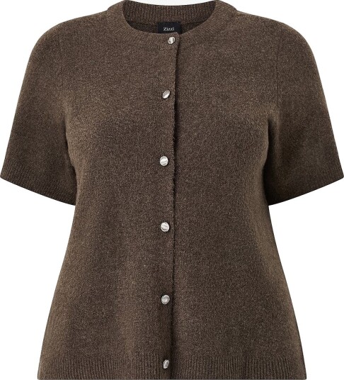 Zizzi Kardigan caVista S/S Brun