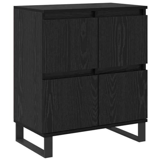 Skap 2 pcs Svart eik 120 x 35 x 70 cm Konstruert tre