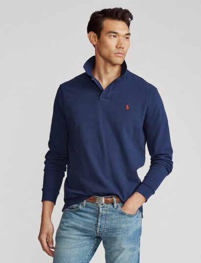 Polo Ralph Lauren Custom Slim Fit Mesh Polo Shirt - Blue - L Polo Ralph Lauren Custom Slim Fit Mesh Polo Shirt - Blue - L