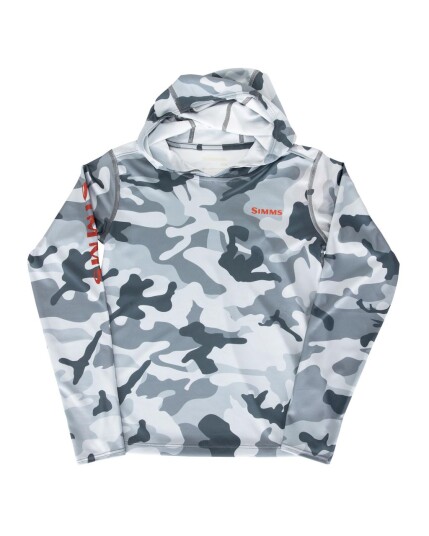 Simms Kid'S Solar Tech Hoody Woodland Camo Steel Simms Kid'S Solar Tech Hoody Woodland Camo Steel