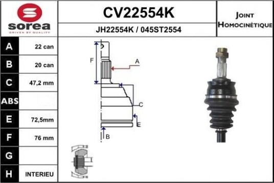 Drivledd EAI CV22554K Drivledd EAI CV22554K