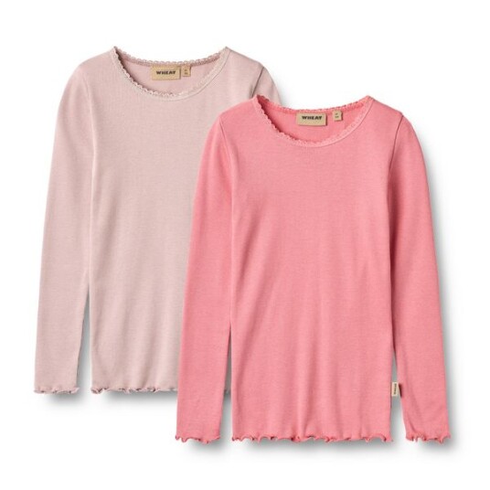 Wheat 2 Rib T Shirt L/S Reese Pink 140