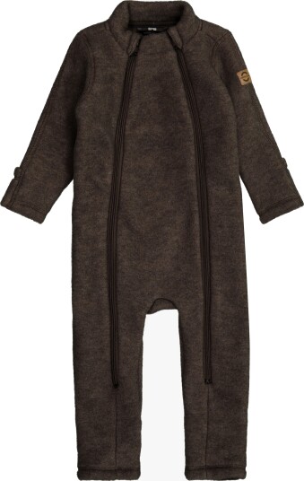 Mikk-Line Vinterdress Merinoull, Dark Brown Melange, 92
