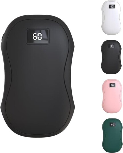 Håndvarmere Oppladbare, Elektriske Håndvarmere, 2 i 1 Gjenbrukbare Elektriske Bærbare Lommevarmere USB 6000 mAh Power Bank Svart