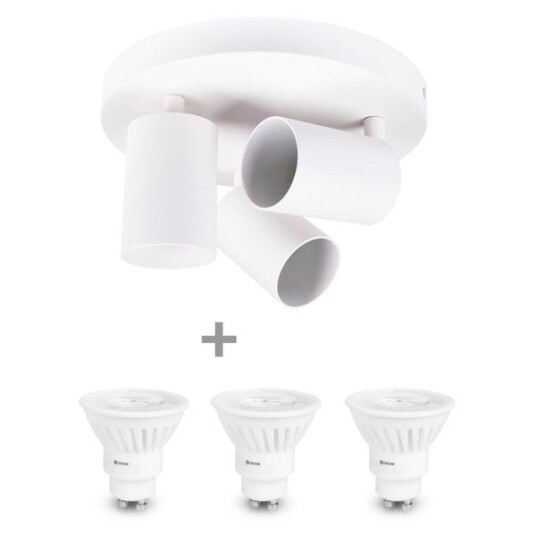 Spotlight AGGE Stage Triple GU10 Lampe + 3 stk 5W pærer 4000K Spotlight AGGE Stage Triple GU10 Lampe + 3 stk 5W pærer 4000K