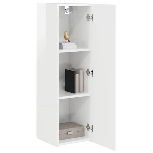  TV Veggskap Glanset Hvit 30 x 31 x 100 cm Konstruert tre