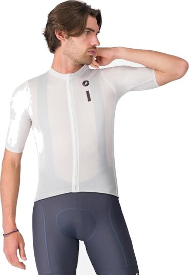 Castelli Drittone Logo sykkeltrøye korte ermer hvit/svart herre
