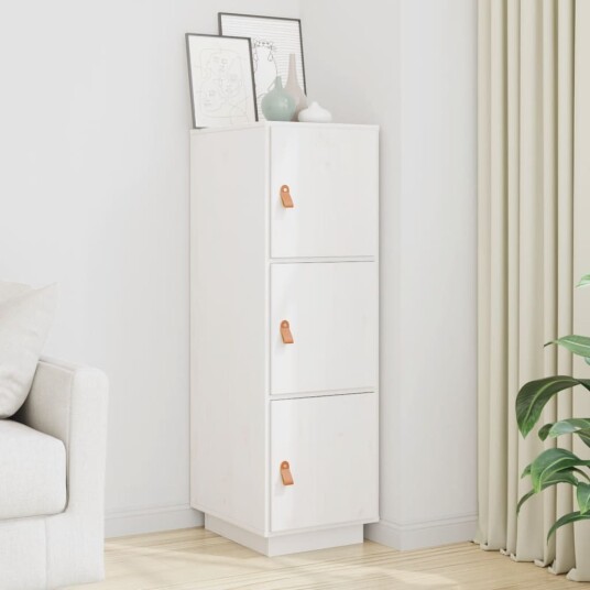 vidaXL Highboard hvit 34x40x108,5 cm heltre furu