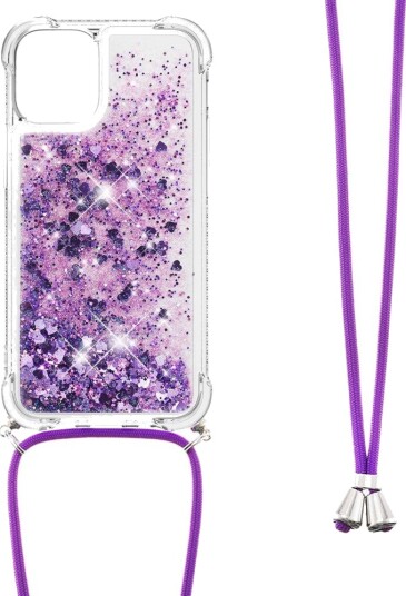 Trolsk Mobildeksel Glitter med Nakkestropp (iPhone 13) Lilla