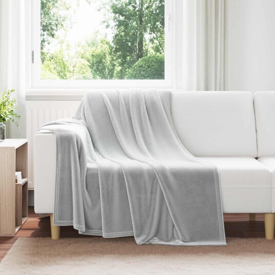 vidaXL Kastepledd 6 pcs Grå 150 x 200 cm Fleece