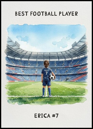 Youth football Girl Personal Plakat Plakat / 21x30cm