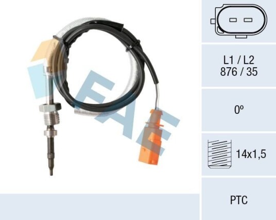 FAE 68028 Sensor, eksostemperatur