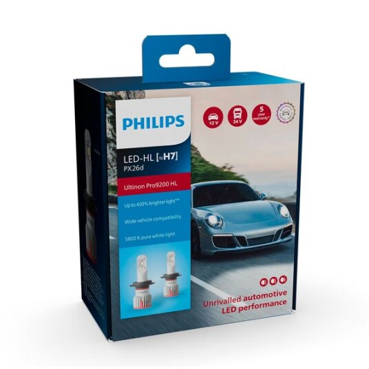 LED konvertering Philips Ultinon Pro9200 HL +400 % 1800 lm H7