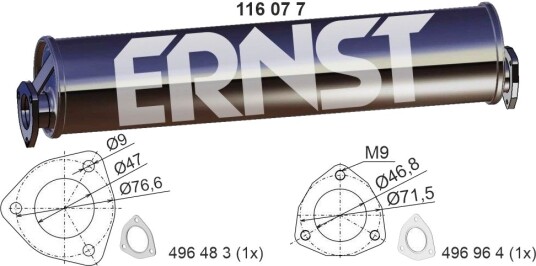 Bakre eksospotte ERNST 116077