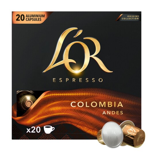 Nespresso L'OR Colombia XL til Nespresso. 20 kapsler
