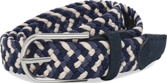 Mango Braided Elastic Coloured Belt Navy 80