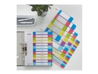 Leitz WOW - Inndeler - fortrykt: 1-12 - for A4 Maxi - med fliker - multifarge