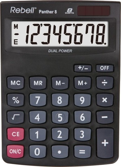 Rebell Panther 8 Desktop 8 Sifre Batteri/Solcelle Sort Rebell Panther 8 Desktop 8 Sifre Batteri/Solcelle Sort