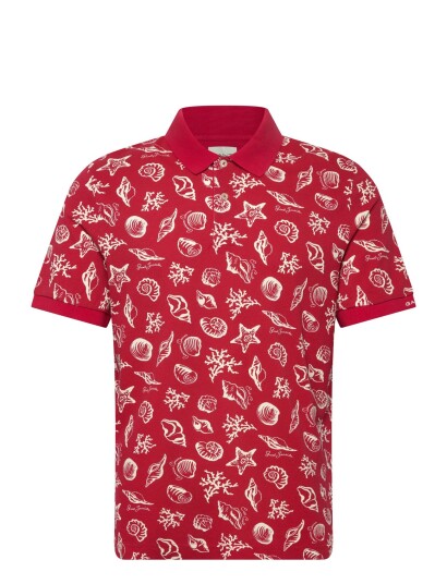 GANT Aop Ss Polo   Red   XL