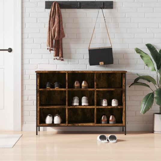 vidaXL Skoskap r?kt eik 100x35x70 cm konstruert tre vidaXL Skoskap r?kt eik 100x35x70 cm konstruert tre