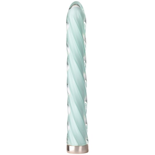 baseks Rechargeable Swirly Glass Vibrator - Blå